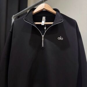 ALO Yoga Men's Charcoal Zip-Up Sweater